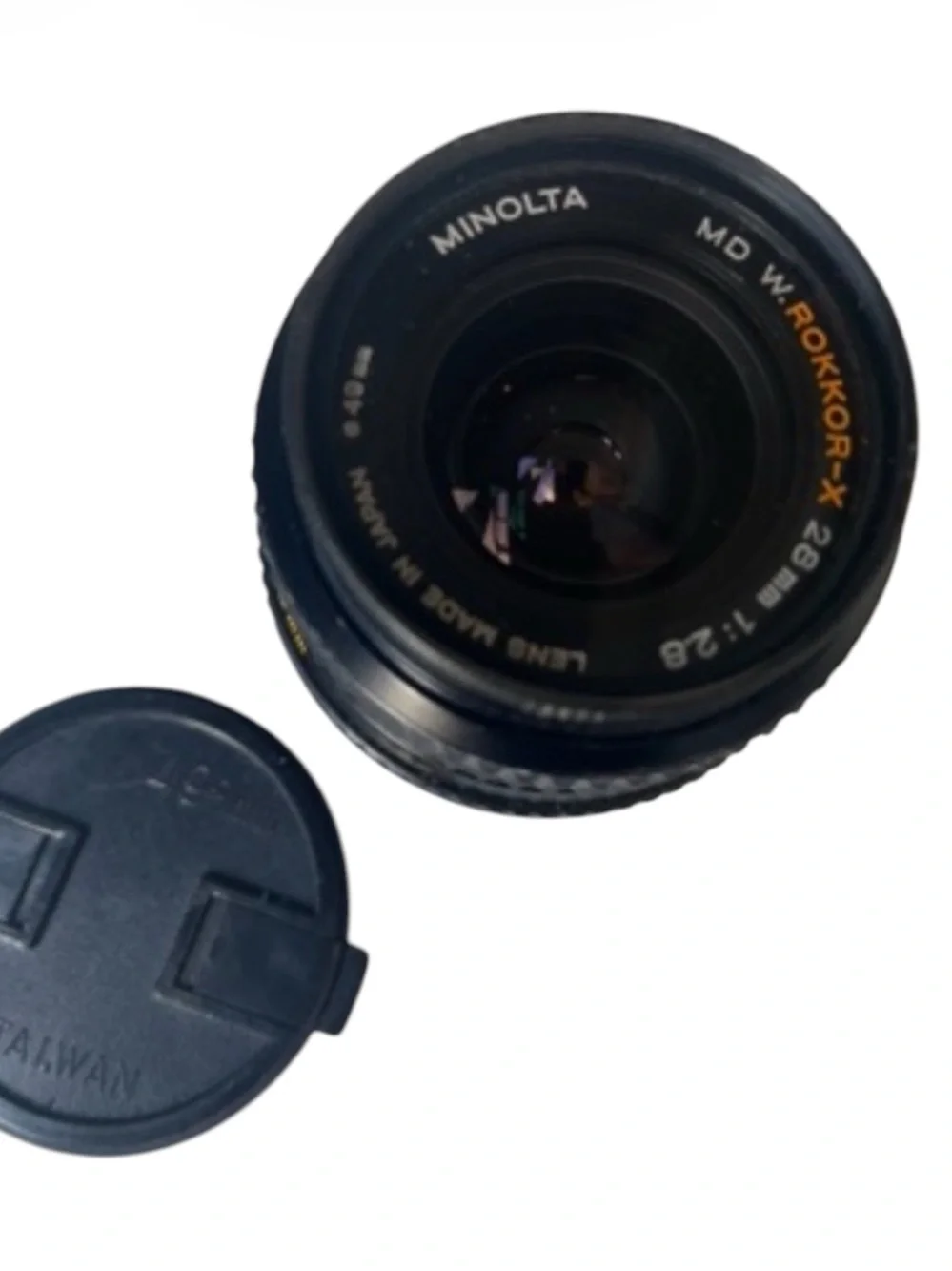 VTG Minolta MD W.Rokkor 28mm 49mm f/2.8 Wide-Angle Camera Lens